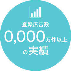 登録広告数0,000万件以上の実績